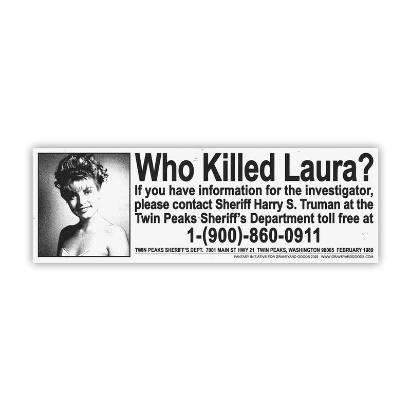 Lynch Dreams Vol 1 • What Happened to Laura? (Bumper Sticker)• 72 Hour Release